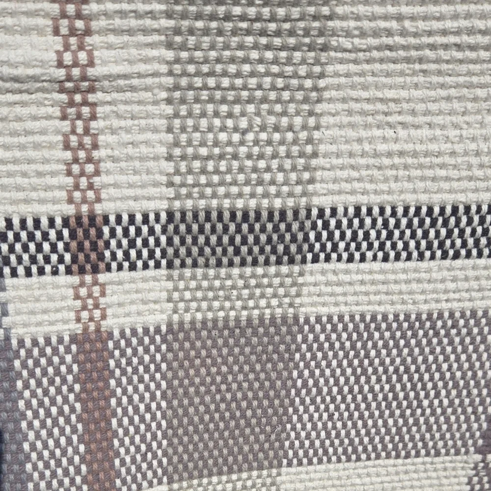 Plaid Woven Rug in Neutral Tones